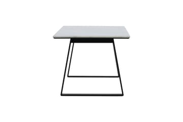 Estelle suorakulmainen ruokapöytä 140 cm marmoritasolla ja metallisen näköisellä jalustalla - Valkoinen - Huonekalut - Pöytä & ruokailuryhmä - Ruokapöydät & keittiön pöydät