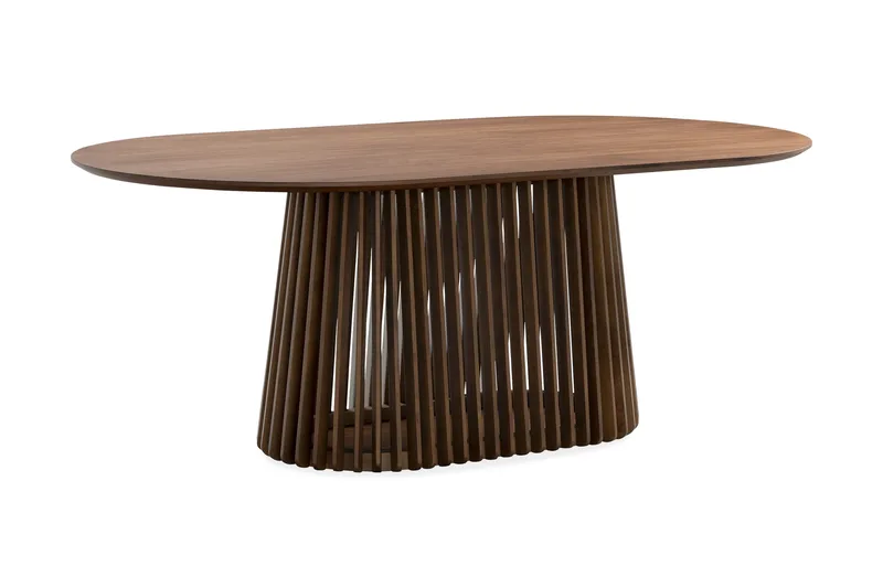 Gontas Soikea Ruokapöytä 200 cm 6 hengelle Keittiöpöytä Massiivinen pähkinäpuu - Luonnonväri - Huonekalut - Pöytä & ruokailuryhmä - Ruokapöydät & keittiön pöydät