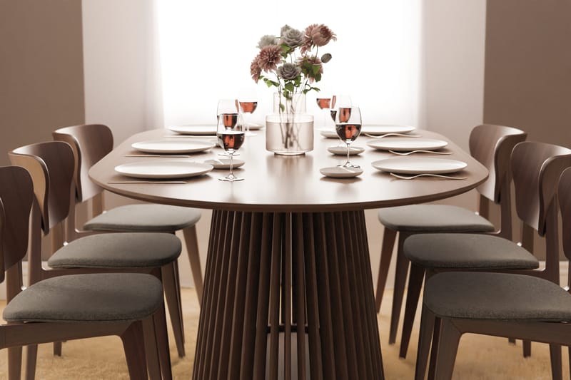 Gontas Soikea Ruokapöytä 200 cm 6 hengelle Keittiöpöytä Massiivinen pähkinäpuu - Luonnonväri - Huonekalut - Pöytä & ruokailuryhmä - Ruokapöydät & keittiön pöydät