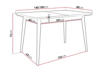 Ingram jatkettava suorakulmainen ruokapöytä 140 cm puuta - Beige - Huonekalut - Pöytä & ruokailuryhmä - Ruokapöydät & keittiön pöydät