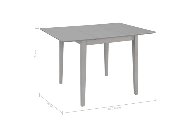 Jatkettava ruokapöytä harmaa (80-120)x80x74 cm MDF - Harmaa - Huonekalut - Pöytä & ruokailuryhmä - Ruokapöydät & keittiön pöydät