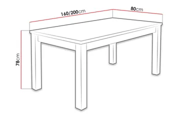 Jatkettava Ruokapöytä Tabell 160x80x78 cm - Puu | Luonnonväri - Huonekalut - Pöytä & ruokailuryhmä - Ruokapöydät & keittiön pöydät