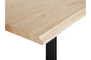 Joyl suorakaiteen muotoinen ruokapöytä 180x90 cm tammea metallisävyllä - Beige - Huonekalut - Pöytä & ruokailuryhmä - Ruokapöydät & keittiön pöydät