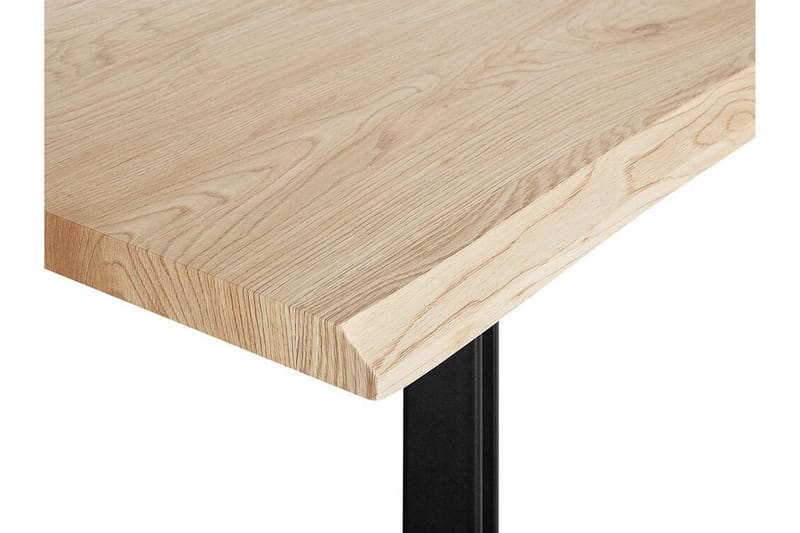 Joyl suorakaiteen muotoinen ruokapöytä 180x90 cm tammea metallisävyllä - Beige - Huonekalut - Pöytä & ruokailuryhmä - Ruokapöydät & keittiön pöydät