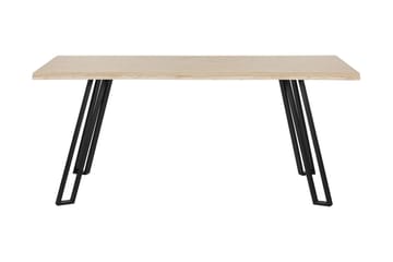 Joyl suorakaiteen muotoinen ruokapöytä 180x90 cm tammea metallisävyllä - Beige - Huonekalut - Pöytä & ruokailuryhmä - Ruokapöydät & keittiön pöydät