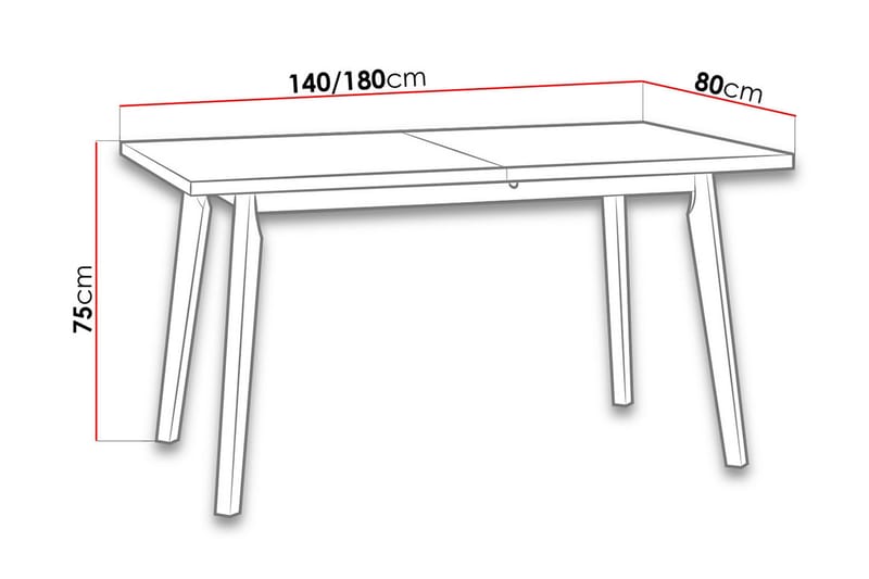 Lavona jatkettava suorakulmainen ruokapöytä 140 cm puuta tammenjäljitelmällä - Beige - Huonekalut - Pöytä & ruokailuryhmä - Ruokapöydät & keittiön pöydät