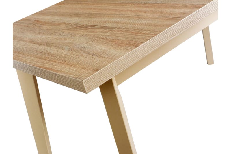 Lavona jatkettava suorakulmainen ruokapöytä 140 cm puuta tammenjäljitelmällä - Beige - Huonekalut - Pöytä & ruokailuryhmä - Ruokapöydät & keittiön pöydät