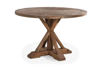 Lyon Vintage Pyöreä Ruokapöytä 120 cm Kierrätetystä Männystä - Ruskea - Huonekalut - Pöytä & ruokailuryhmä - Ruokapöydät & keittiön pöydät