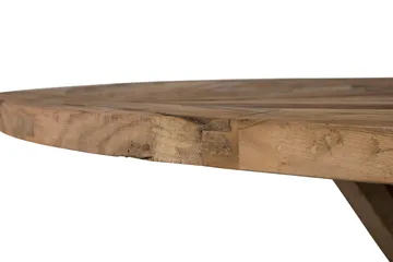 Lyon Vintage Pyöreä Ruokapöytä 150 cm Kierrätetystä Männystä 6 Hengelle - Ruskea - Huonekalut - Pöytä & ruokailuryhmä - Ruokapöydät & keittiön pöydät