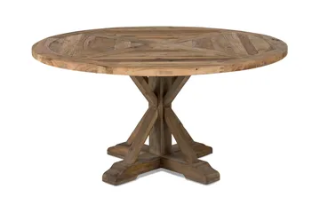 Lyon Vintage Pyöreä Ruokapöytä 150 cm Kierrätetystä Männystä 6 Hengelle - Ruskea - Huonekalut - Pöytä & ruokailuryhmä - Ruokapöydät & keittiön pöydät