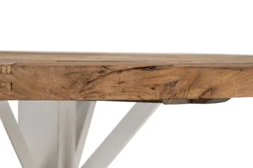Lyon Vintage Pyöreä Ruokapöytä 150 cm Kierrätetystä Männystä 6 Hengelle - Luonnonvärinen|Valkoinen - Huonekalut - Pöytä & ruokailuryhmä - Ruokapöydät & keittiön pöydät