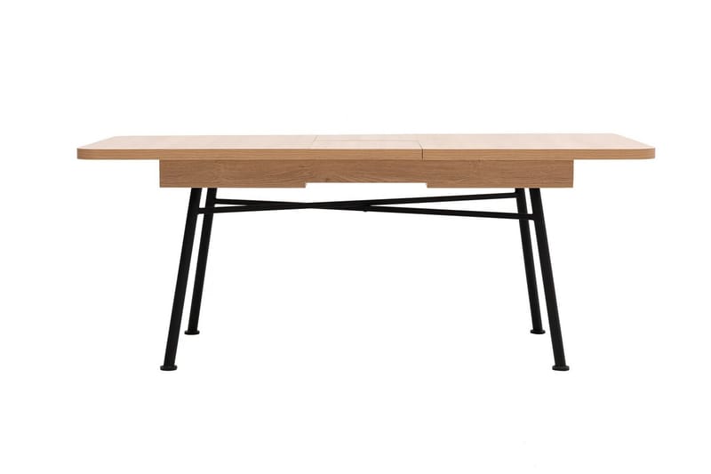 Makwana jatkettava suorakulmainen ruokapöytä 160 cm puuta metallijaloilla - Natural - Huonekalut - Pöytä & ruokailuryhmä - Ruokapöydät & keittiön pöydät