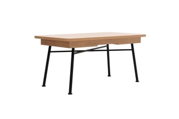 Makwana jatkettava suorakulmainen ruokapöytä 160 cm puuta metallijaloilla - Natural - Huonekalut - Pöytä & ruokailuryhmä - Ruokapöydät & keittiön pöydät