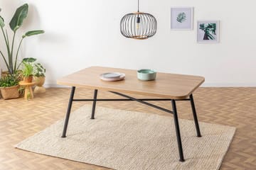 Makwana suorakulmainen ruokapöytä 160 cm puuta metallijaloilla - Natural - Huonekalut - Pöytä & ruokailuryhmä - Ruokapöydät & keittiön pöydät