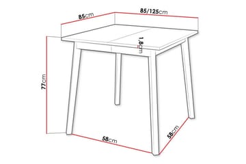 Narberth pieni jatkettava neliön muotoinen ruokapöytä 85 cm metallin näköinen - Valkoinen - Huonekalut - Pöytä & ruokailuryhmä - Ruokapöydät & keittiön pöydät