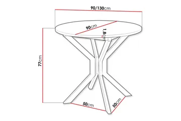Narberth pieni jatkettava pyöreä ruokapöytä 90 cm betoni- ja metallijäljitelmällä - Vaaleanharmaa - Huonekalut - Pöytä & ruokailuryhmä - Ruokapöydät & keittiön pöydät