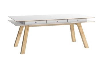 Pöytä 4You 200x100 cm Valkoinen - VOX - Huonekalut - Pöytä & ruokailuryhmä - Ruokapöydät & keittiön pöydät