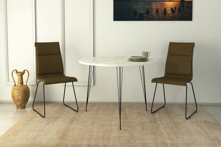 Pöytä Odet 90 cm - Musta/Valkoinen - Ruokapöydät & keittiön pöydät