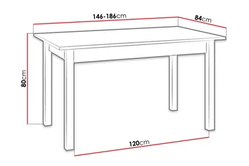 Pöytä Quant 84x140 cm - Tammi/Musta - Huonekalut - Pöytä & ruokailuryhmä - Ruokapöydät & keittiön pöydät
