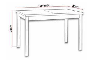 Patrickswell jatkettava suorakulmainen ruokapöytä 120 cm tammea - Musta - Huonekalut - Pöytä & ruokailuryhmä - Ruokapöydät & keittiön pöydät