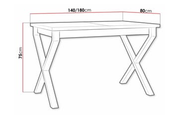 Patrickswell jatkettava suorakulmainen ruokapöytä 140 cm puuta - Valkoinen - Huonekalut - Pöytä & ruokailuryhmä - Ruokapöydät & keittiön pöydät