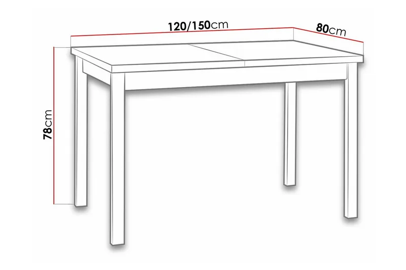Patrickswell Matbord 80 cm Black - Huonekalut - Pöytä & ruokailuryhmä - Ruokapöydät & keittiön pöydät