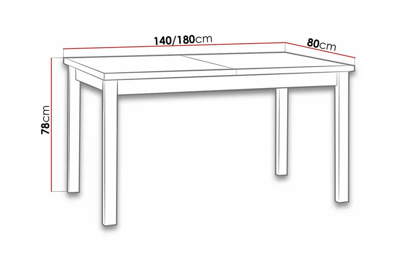 Patrickswell Matbord 80 cm NO_BRAND Black - Huonekalut - Pöytä & ruokailuryhmä - Ruokapöydät & keittiön pöydät