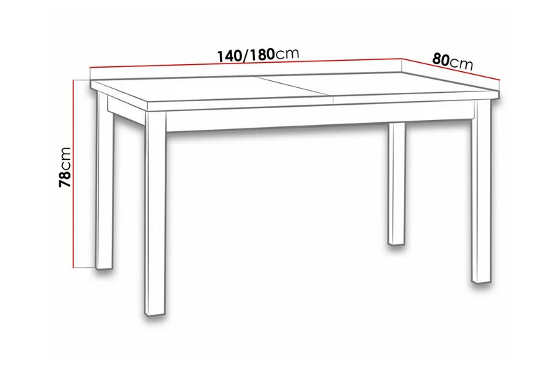 Patrickswell Matbord 80 cm NO_BRAND White - Huonekalut - Pöytä & ruokailuryhmä - Ruokapöydät & keittiön pöydät