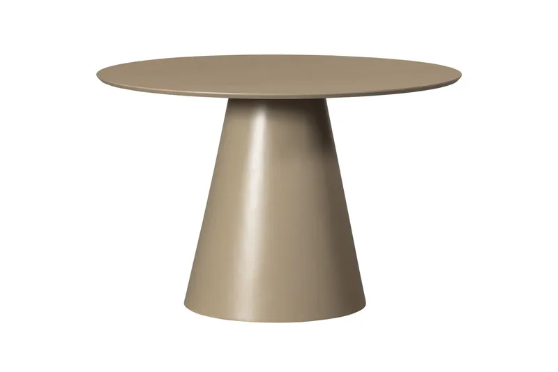 Prinka pyöreä ruokapöytä 120 cm metallilook-pinnalla, Beige