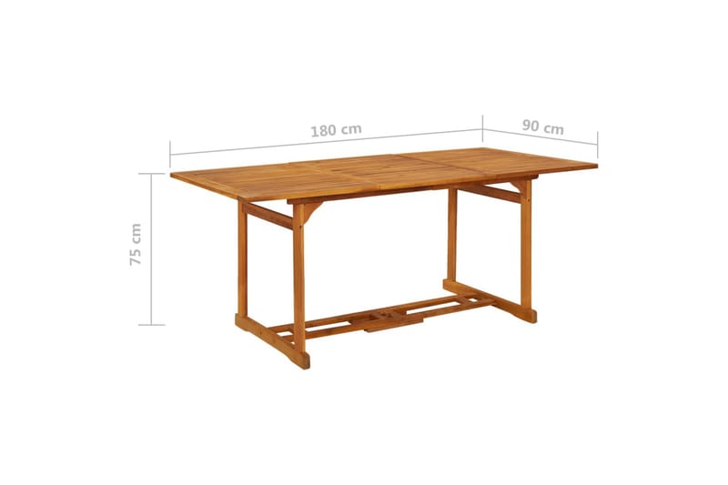 Puutarharuokapöytä 180x90x75 cm täysi akaasiapuu - Ruskea - Huonekalut - Pöytä & ruokailuryhmä - Ruokapöydät & keittiön pöydät