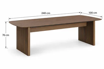 Richeto-ruokapöytä, savutammi, 240 cm - Ruskea/uurrettu - Huonekalut - Pöytä & ruokailuryhmä - Ruokapöydät & keittiön pöydät