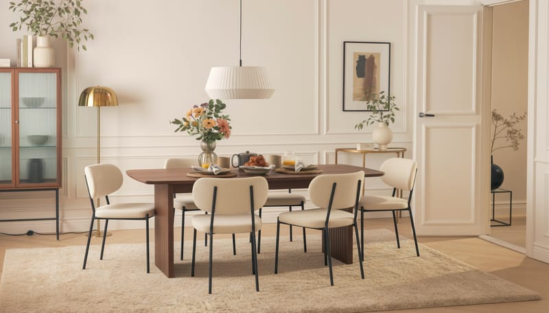 Richeto Ruokapöytä Savutammi 240 cm - Ruskea / Uritettu - Huonekalut - Pöytä & ruokailuryhmä - Ruokapöydät & keittiön pöydät