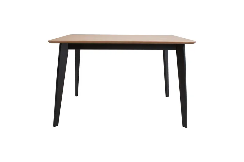 Roxby suorakulmainen ruokapöytä 120x80 cm puuta metallijaloilla, Musta|Ruskea