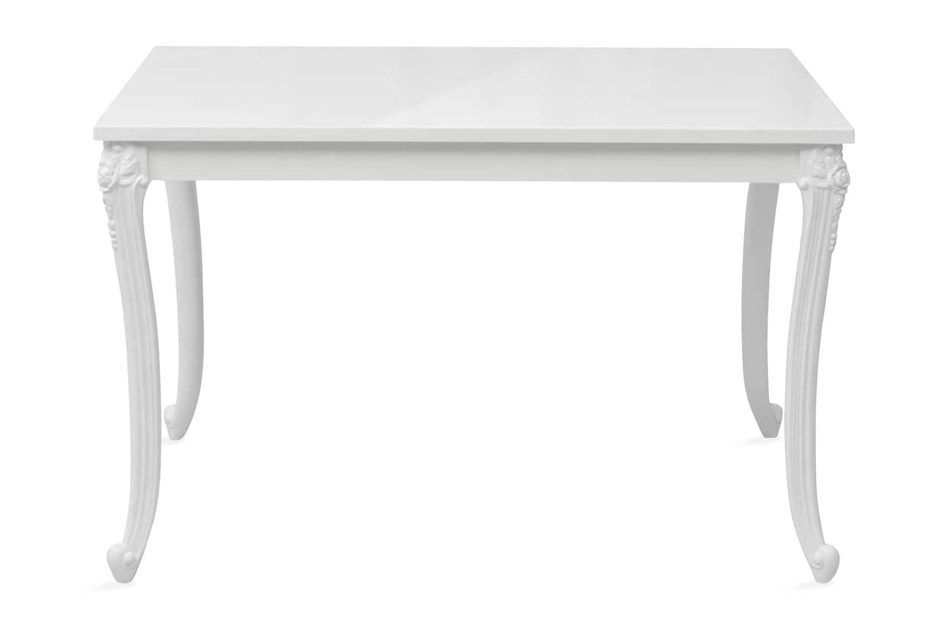 Ruokapöytä 116x66x76 cm korkeakiilto valkoinen - Valkoinen - Huonekalut - Pöytä & ruokailuryhmä - Ruokapöydät & keittiön pöydät