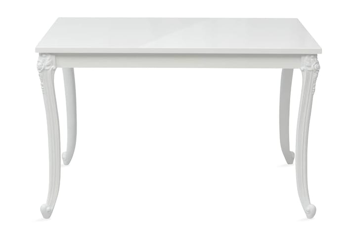 Ruokapöytä 116x66x76 cm korkeakiilto valkoinen - Valkoinen - Ruokapöydät & keittiön pöydät
