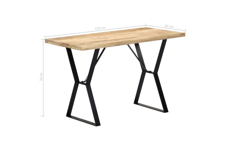 Ruokapöytä 120x60x76 cm kiinteä mangopuu - Ruskea - Ruokapöydät & keittiön pöydät