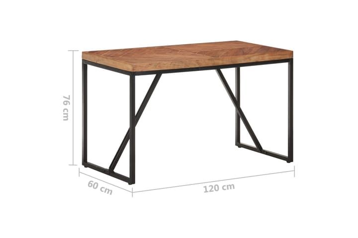 Ruokapöytä 120x60x76 cm täysi akaasia- ja mangopuu - Musta - Ruokapöydät & keittiön pöydät