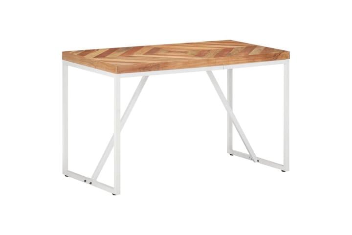 Ruokapöytä 120x60x76 cm täysi akaasia- ja mangopuu - Valkoinen - Ruokapöydät & keittiön pöydät