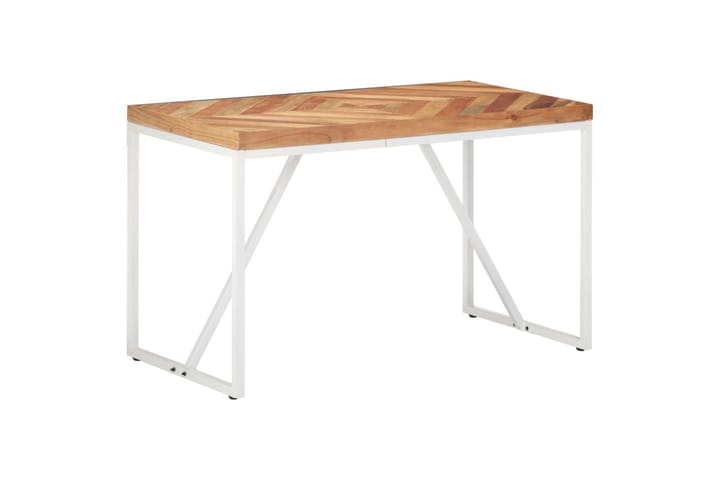 Ruokapöytä 120x60x76 cm täysi akaasia- ja mangopuu - Valkoinen - Ruokapöydät & keittiön pöydät