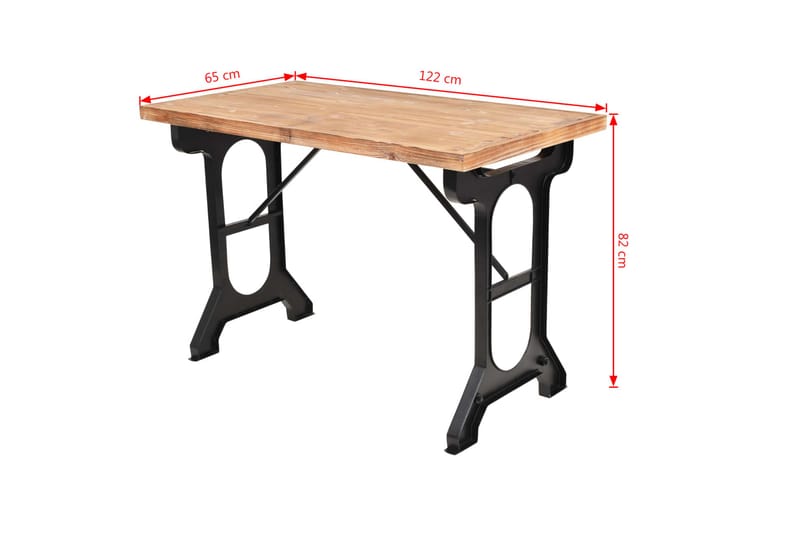 Ruokapöytä 122x65x82 cm kuusipuinen pöytälevy - Ruskea - Huonekalut - Pöytä & ruokailuryhmä - Ruokapöydät & keittiön pöydät