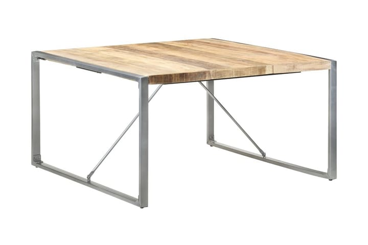 Ruokapöytä 140x140x75 cm karkea mangopuu - Ruskea - Ruokapöydät & keittiön pöydät