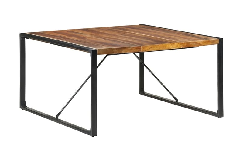 Ruokapöytä 140x140x75 cm täysi puu seesamviimeistelyllä - Ruskea - Huonekalut - P�öytä & ruokailuryhmä - Ruokapöydät & keittiön pöydät