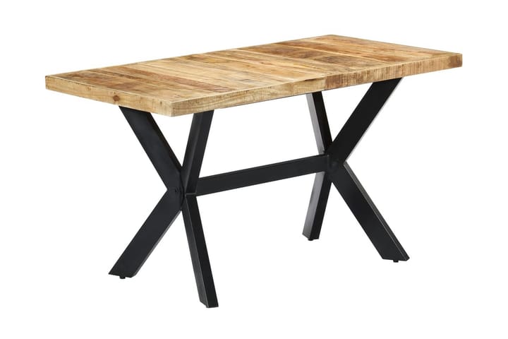 Ruokapöytä 140x70x75 cm karkea mangopuu - Ruskea - Ruokapöydät & keittiön pöydät