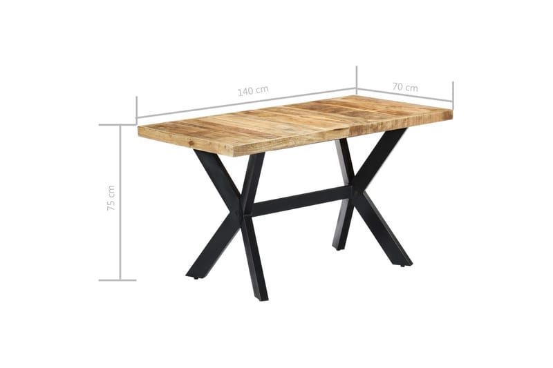 Ruokapöytä 140x70x75 cm karkea mangopuu - Ruskea - Huonekalut - Pöytä & ruokailuryhmä - Ruokapöydät & keittiön pöydät