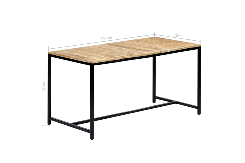 Ruokapöytä 140x70x75 cm karkea mangopuu - Ruskea - Huonekalut - Pöytä & ruokailuryhmä - Ruokapöydät & keittiön pöydät