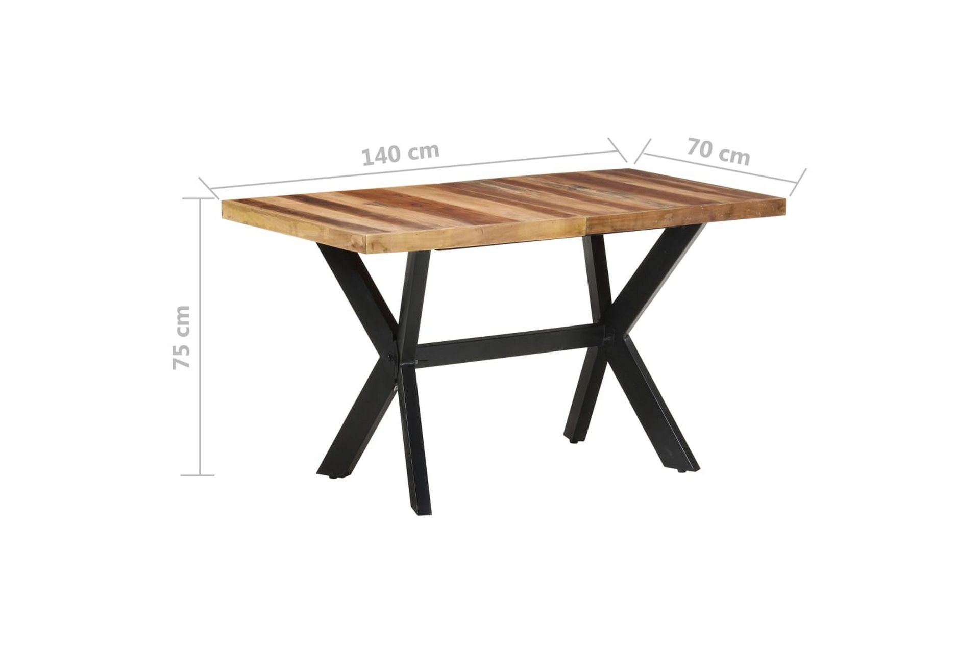 Ruokapöytä 140x70x75 cm täysi puu seesamviimeistelyllä - Ruskea - Huonekalut - Pöytä & ruokailuryhmä - Ruokapöydät & keittiön pöydät