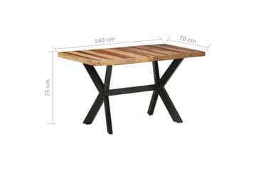 Ruokapöytä 140x70x75 cm täysi puu seesamviimeistelyllä - Ruskea - Huonekalut - Pöytä & ruokailuryhmä - Ruokapöydät & keittiön pöydät