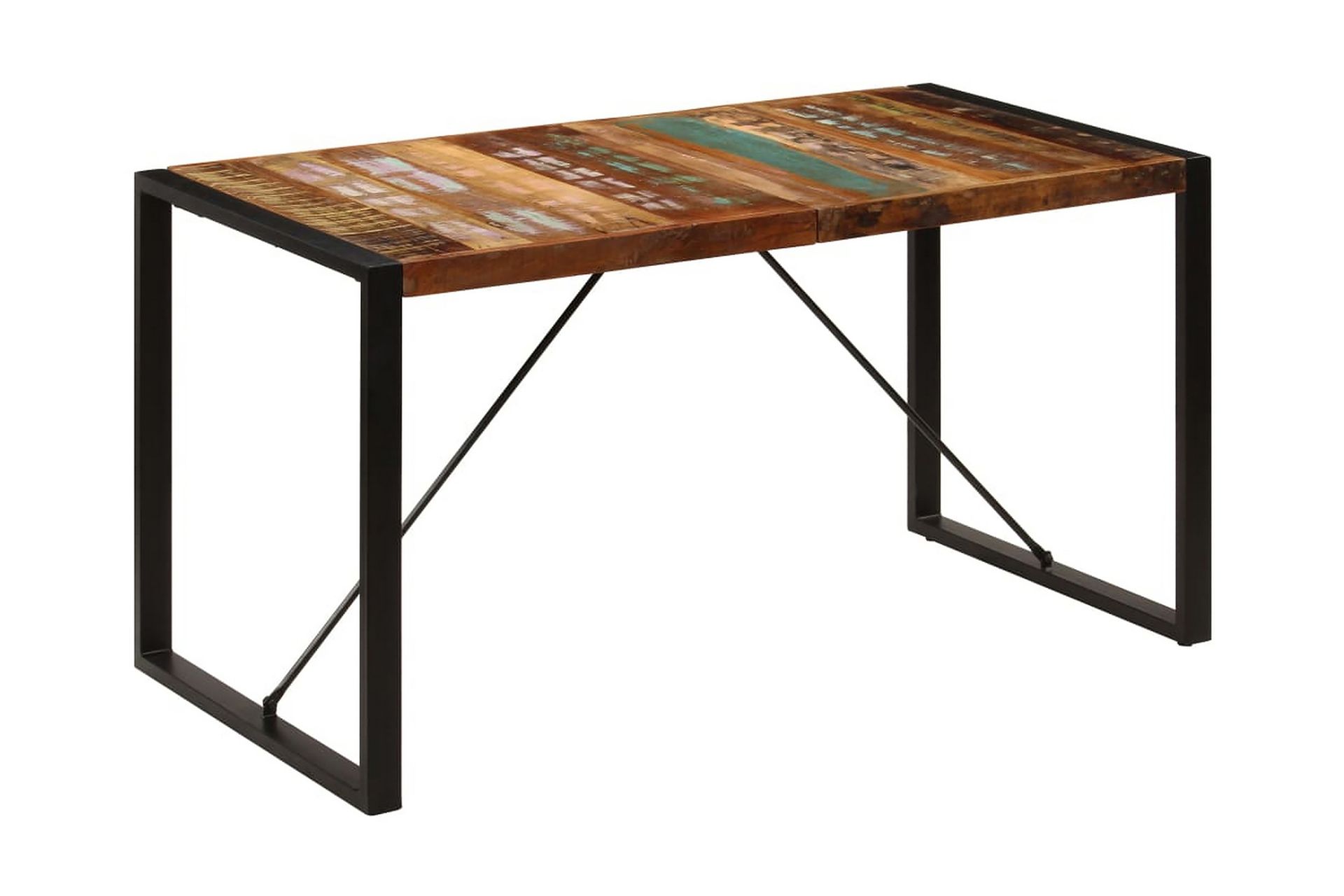 Ruokapöytä 140x70x75 cm uusiokäytetty puu - Monivärinen - Huonekalut - Pöytä & ruokailuryhmä - Ruokapöydät & keittiön pöydät