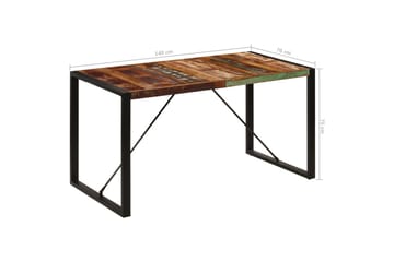 Ruokapöytä 140x70x75 cm uusiokäytetty puu - Monivärinen - Huonekalut - Pöytä & ruokailuryhmä - Ruokapöydät & keittiön pöydät