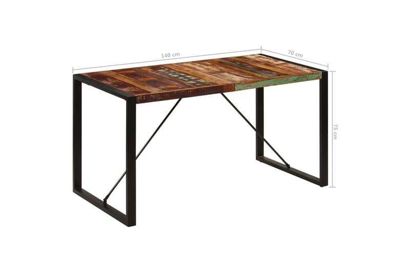 Ruokapöytä 140x70x75 cm uusiokäytetty puu - Monivärinen - Huonekalut - Pöytä & ruokailuryhmä - Ruokapöydät & keittiön pöydät